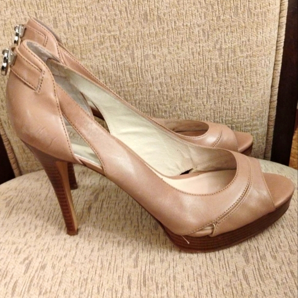 Michael kors Women's Hamilton Open Toe Heels Tan Sz-11M - Picture 5 of 15